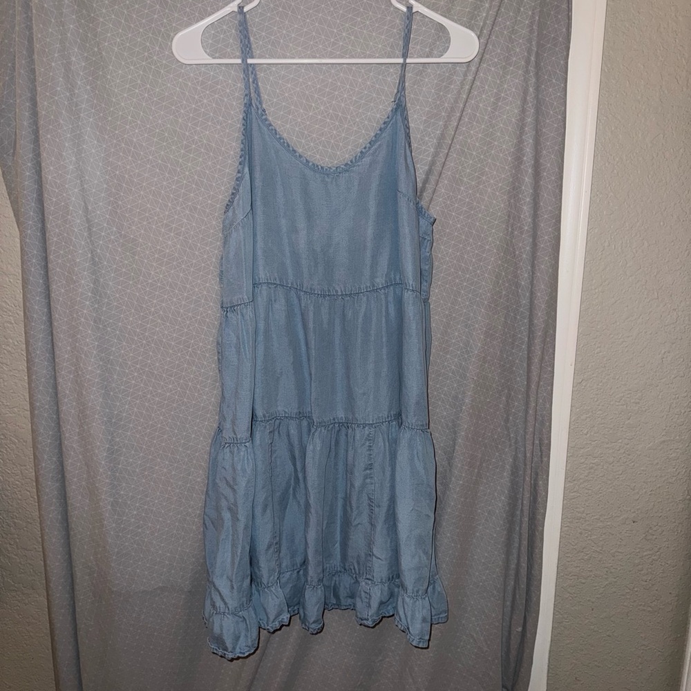 Blue Tiered Spaghetti Strap Dress